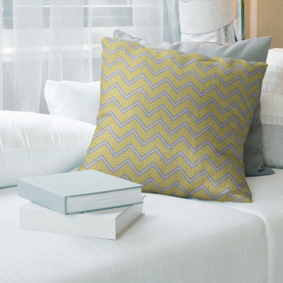 Stephenie Classic Hand Drawn Chevron Yellow Gray Chevron Pillow Cover MANY